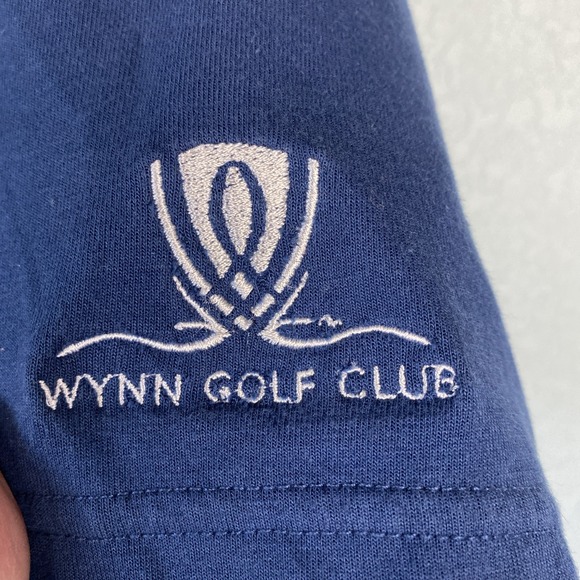 Travis Mathew Polo Shirt Mens XL Navy Stripe Pima Cotton Performance Stretch - Picture 3 of 9